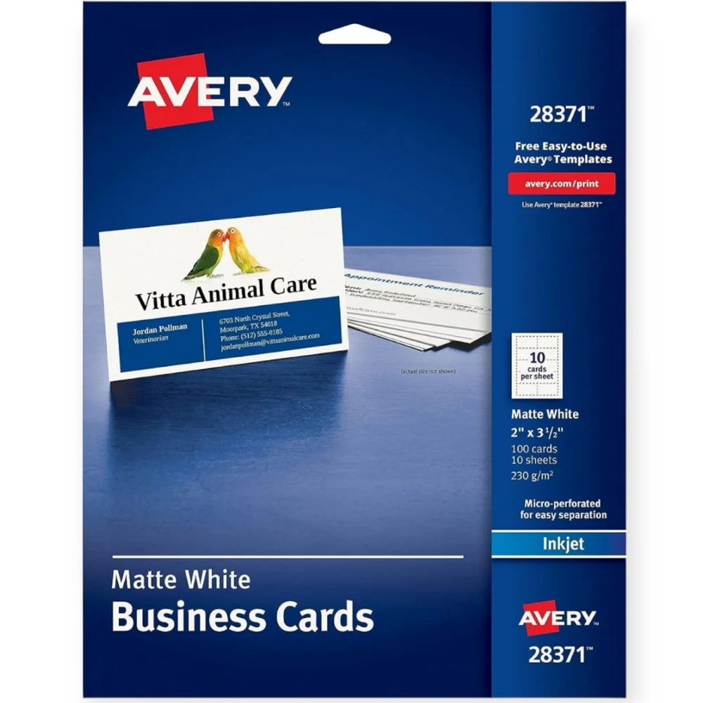 AVERY Matte White Business Cards